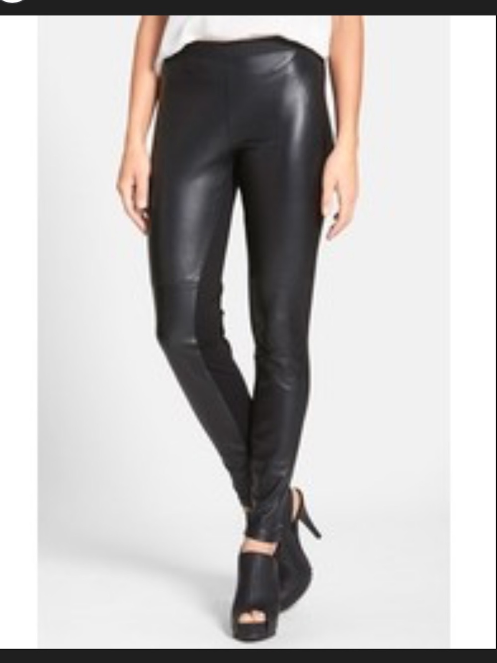 Eileen Fisher Black Faux Leather Leggings